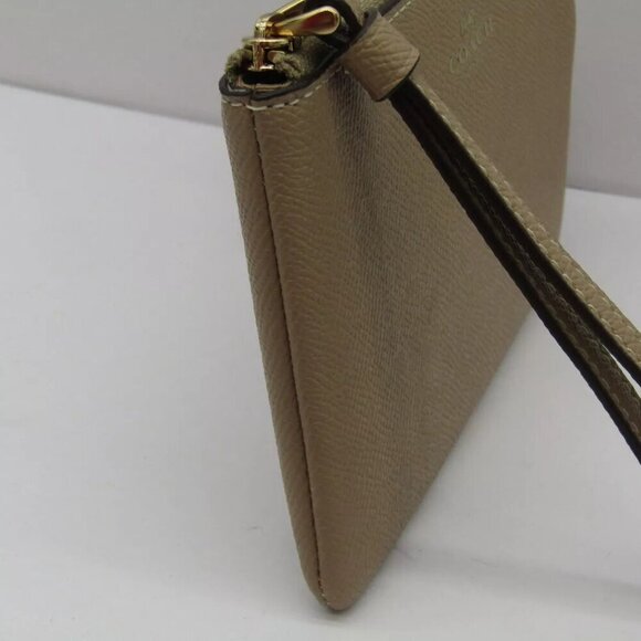 NEW COACH Womens Corner Zip Wallet Leather Beige - Picture 5 of 12